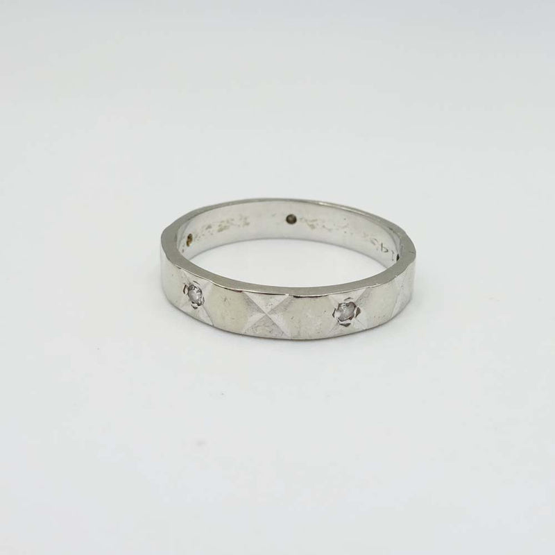 18ct White Gold Diamond Wedding Band 0.05ct Size K