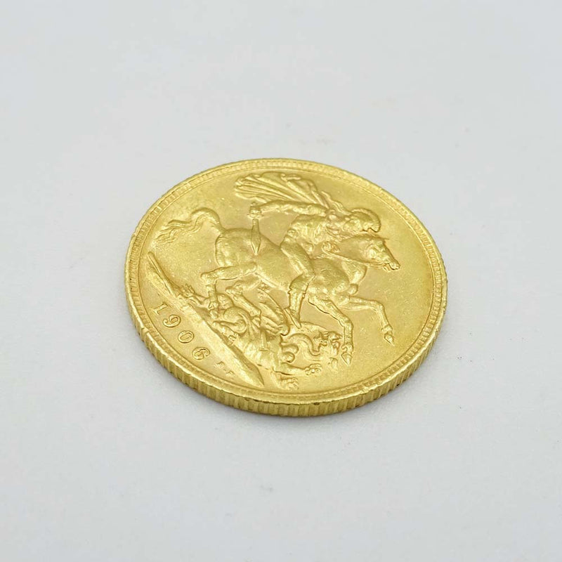 22ct Yellow Gold 1906 Edward VII Full Sovereign Coin
