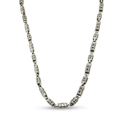 Sterling Fancy Link Cubic Zirconia Chain 26"