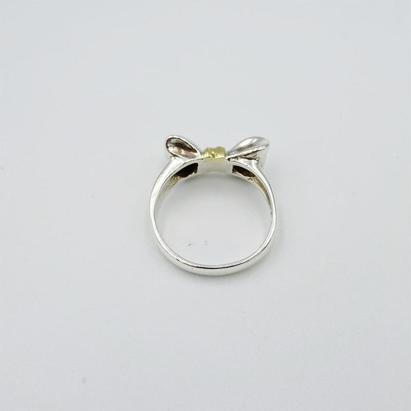 Tiffany&Co Authentic  3D Silver Bow 18ct Ribbon Quality Ring Size L 4g - Richard Miles Jewellers