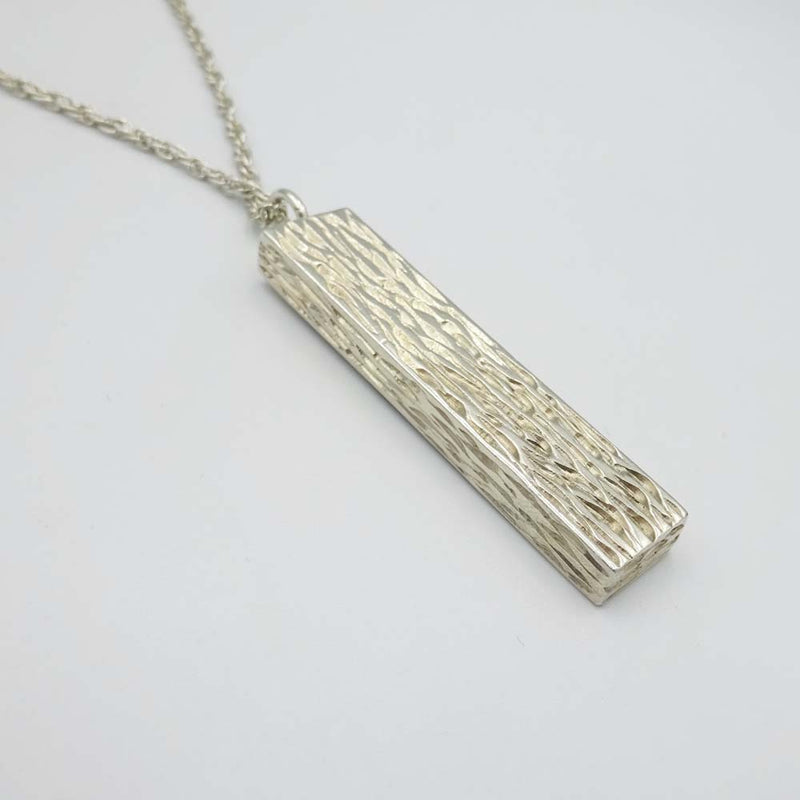 Silver Prince of Wales Chain Necklace With Ingot Pendant 20"