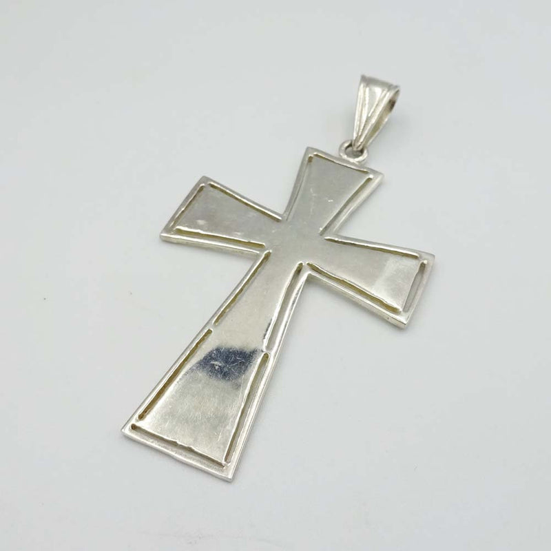 Sterling Silver Large Latticed Cross Pendant