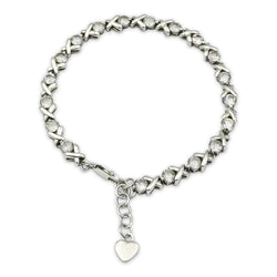 Sterling Silver Cubic Zirconia 'Kiss' Tennis Bracelet 8"