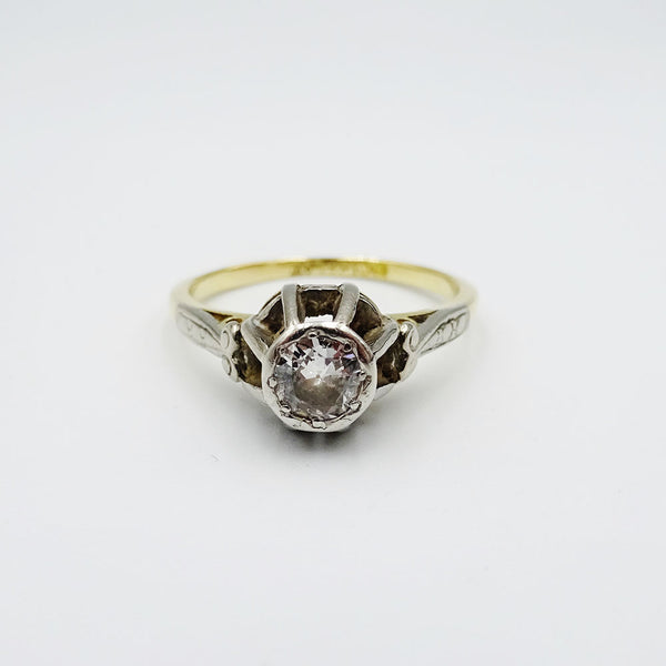 18ct Yellow Gold 0.40ct Diamond Vintage Style Ladies Quality Ring 3.2g Size N - Richard Miles Jewellers