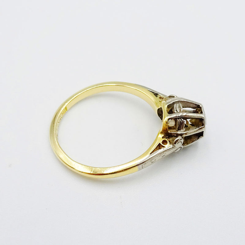 18ct Yellow Gold 0.40ct Diamond Vintage Style Ladies Quality Ring 3.2g Size N - Richard Miles Jewellers
