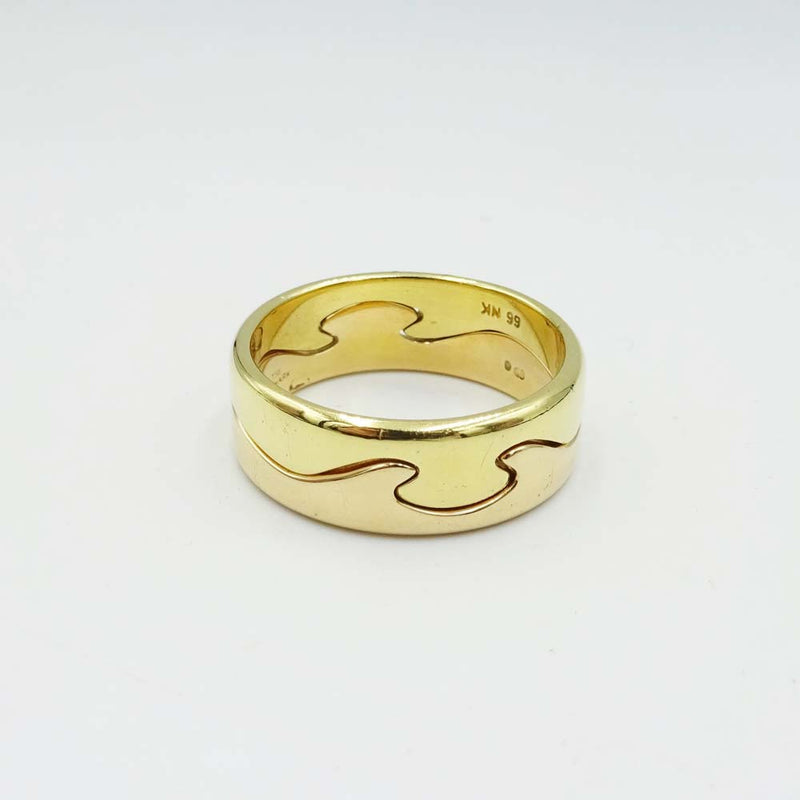 18ct Yellow and Rose Gold Georg Jensen 3 Segment Fusion Ring Size Y