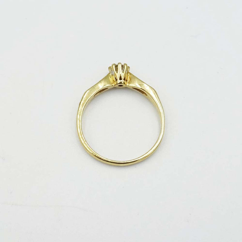 9ct Yellow Gold Cubic Zirconia Solitaire Ring Size P