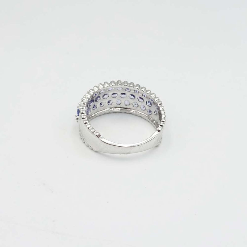10ct White Gold Tanzanite Cluster Ring Size N