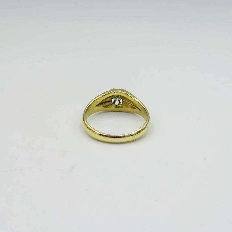 18ct Yellow Gold Cubic Zirconia Gypsy Ring Size T