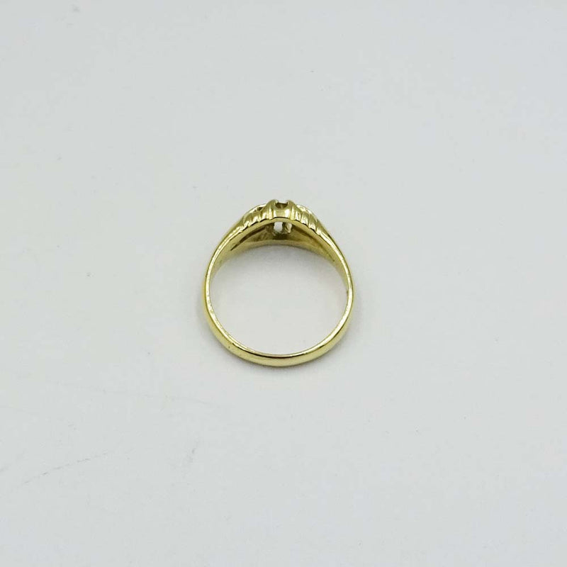 18ct Yellow Gold Cubic Zirconia Gypsy Ring Size T