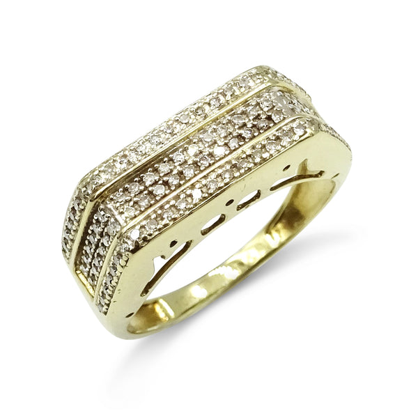10ct Yellow Gold Diamond Pavé Ring 0.10ct Size N 1/2
