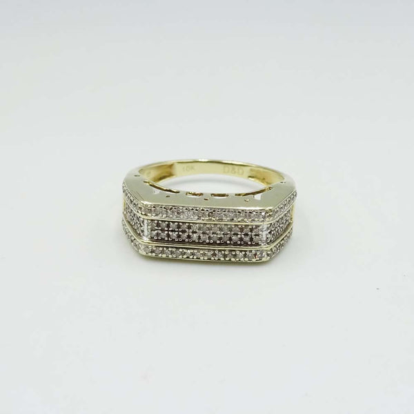 10ct Yellow Gold Diamond Pavé Ring 0.10ct Size N 1/2