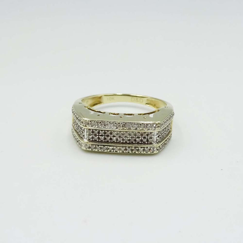 10ct Yellow Gold Diamond Pavé Ring 0.10ct Size N 1/2