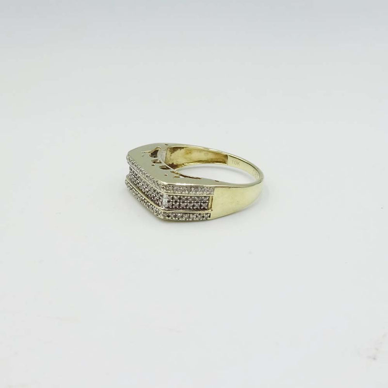 10ct Yellow Gold Diamond Pavé Ring 0.10ct Size N 1/2