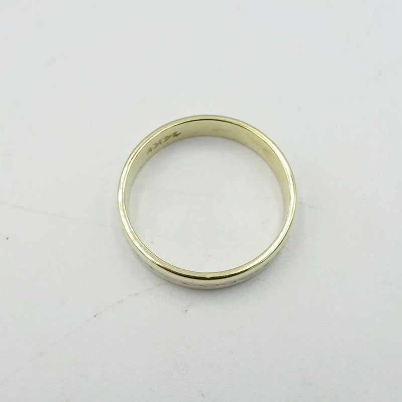 14ct Yellow and White Gold Wedding Band Size O 1/2