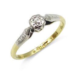 18ct Yellow Gold Diamond Solitaire Ring Size O