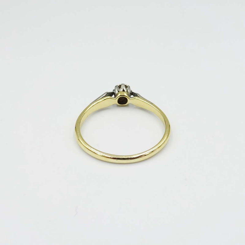 18ct Yellow Gold Diamond Solitaire Ring Size O