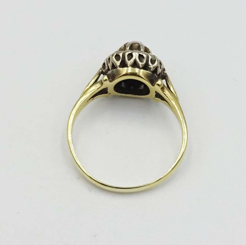 18ct Yellow Gold Old-Cut Diamond Ring Size M 1/2 0.40ct