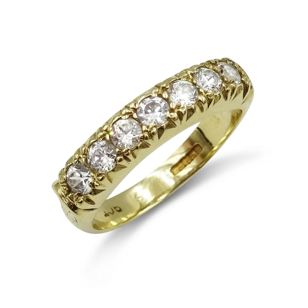 9ct Yellow Gold Cubic Zirconia Half Eternity Ring Size M