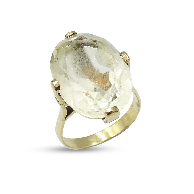 9ct Yellow Gold Citrine Cocktail Ring Size O