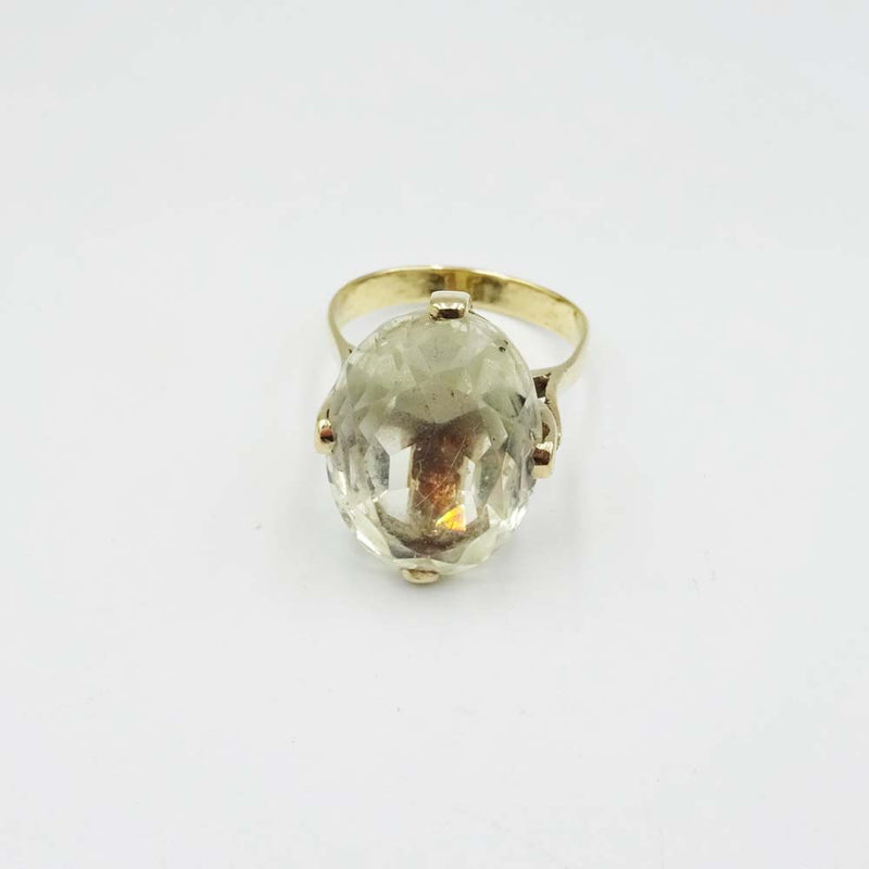 9ct Yellow Gold Citrine Cocktail Ring Size O