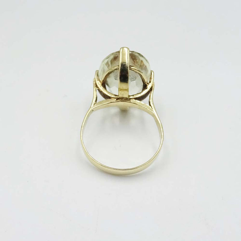 9ct Yellow Gold Citrine Cocktail Ring Size O
