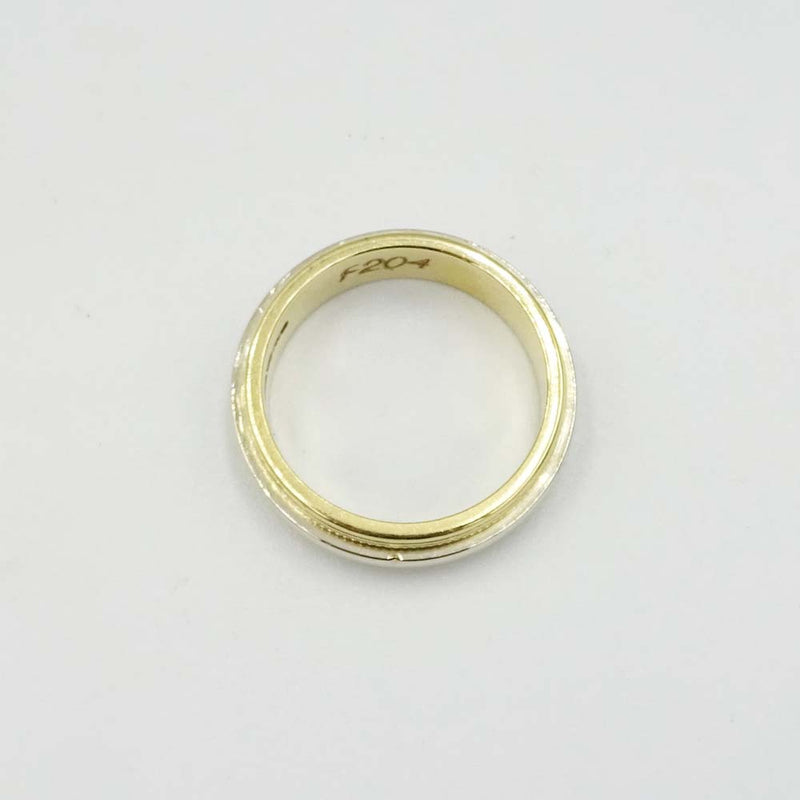 18ct Yellow Gold 2 Colour Band Ring Size N