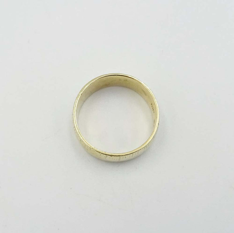 9ct Yellow Gold Treebark Band Ring Size N