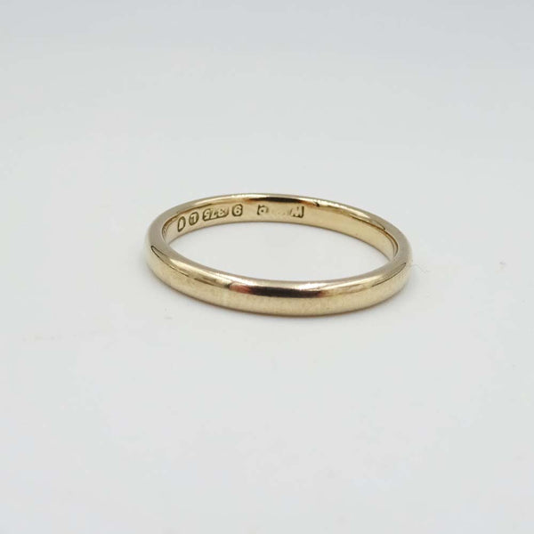 9ct Rose Gold Band Ring Size L