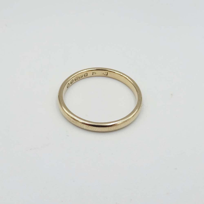 9ct Rose Gold Band Ring Size L