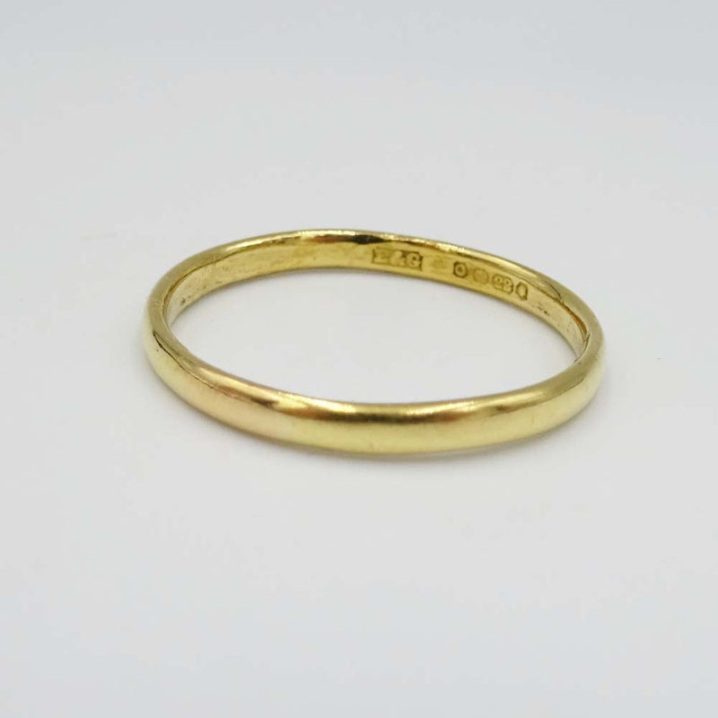 22ct Yellow Gold Narrow Band Ring Size O