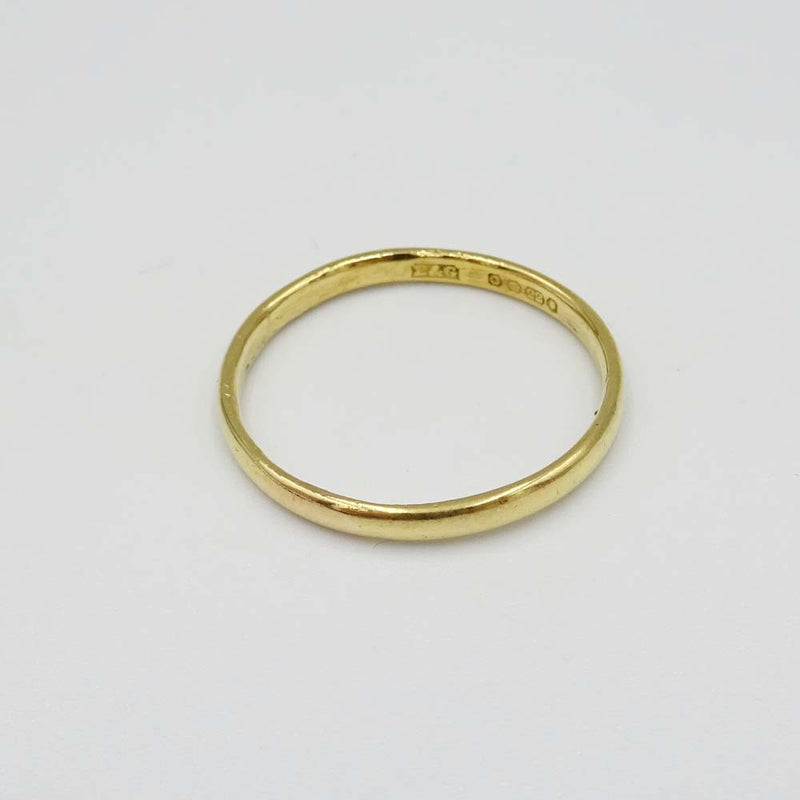 22ct Yellow Gold Narrow Band Ring Size O
