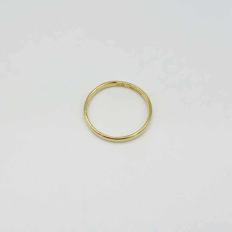 22ct Yellow Gold Narrow Band Ring Size O