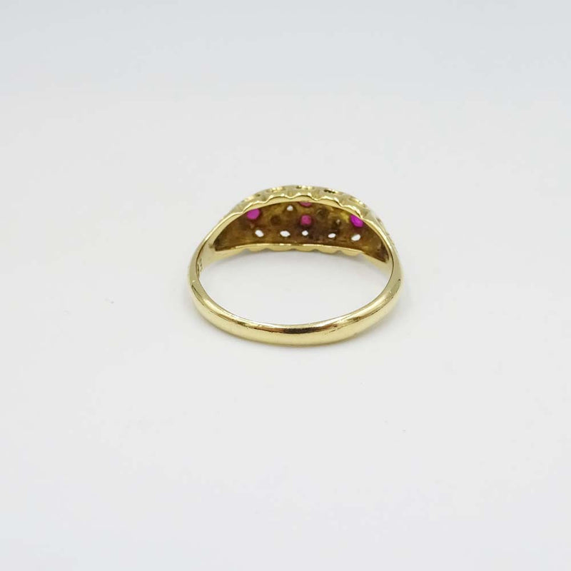 18ct Yellow Gold Ruby Ring Size M