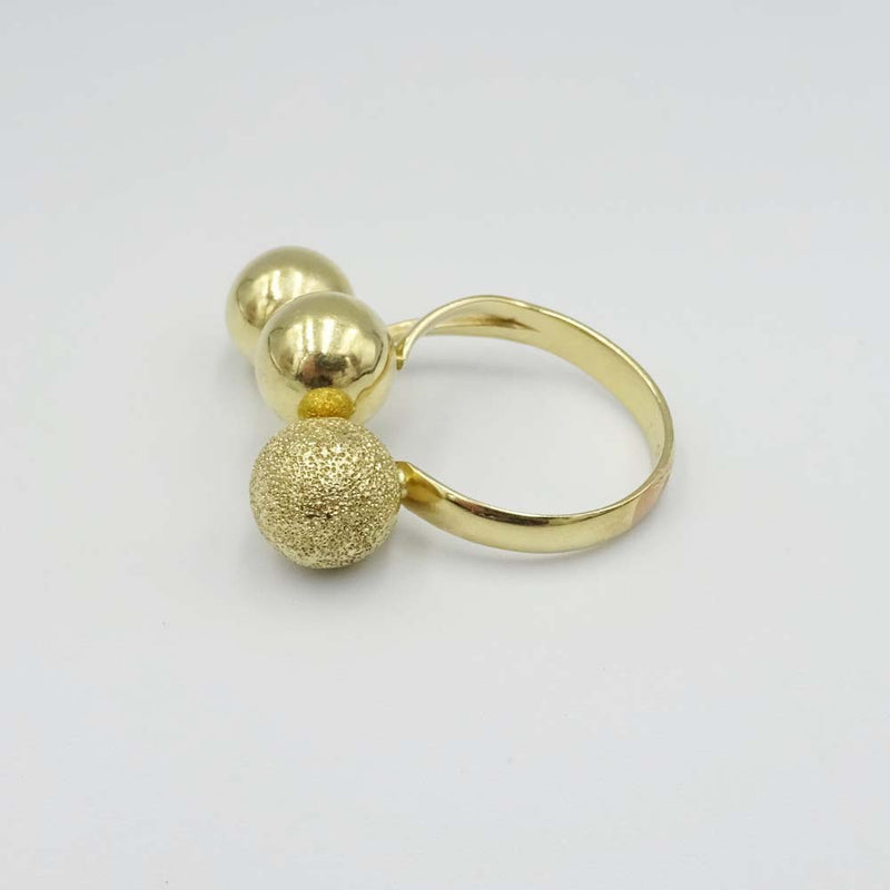 14ct Yellow Gold Trilogy Sphere Ring Size M