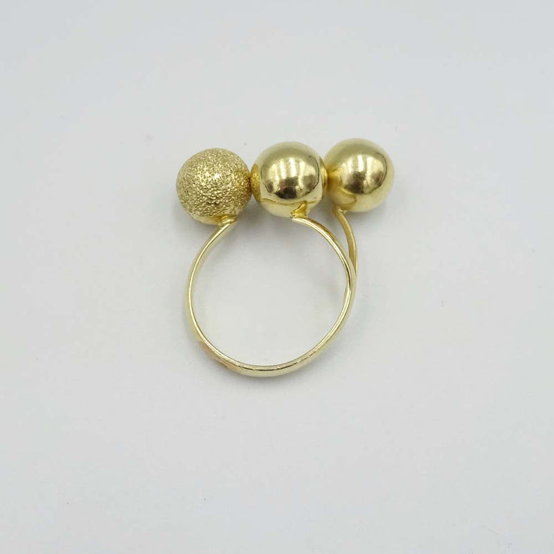 14ct Yellow Gold Trilogy Sphere Ring Size M