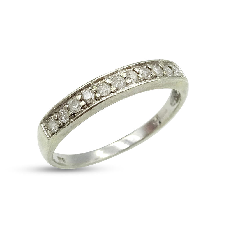 9ct White Gold Diamond Half Eternity Ring Size Q 0.22ct