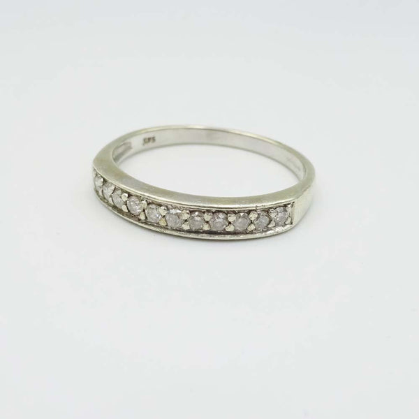 9ct White Gold Diamond Half Eternity Ring Size Q 0.22ct