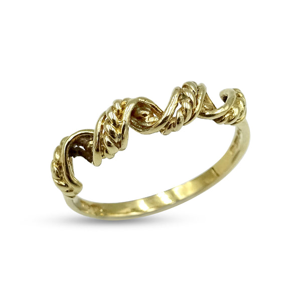 9ct Yellow Gold Twist Pattern Ring Size M