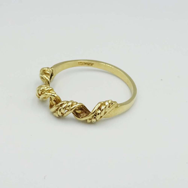 9ct Yellow Gold Twist Pattern Ring Size M