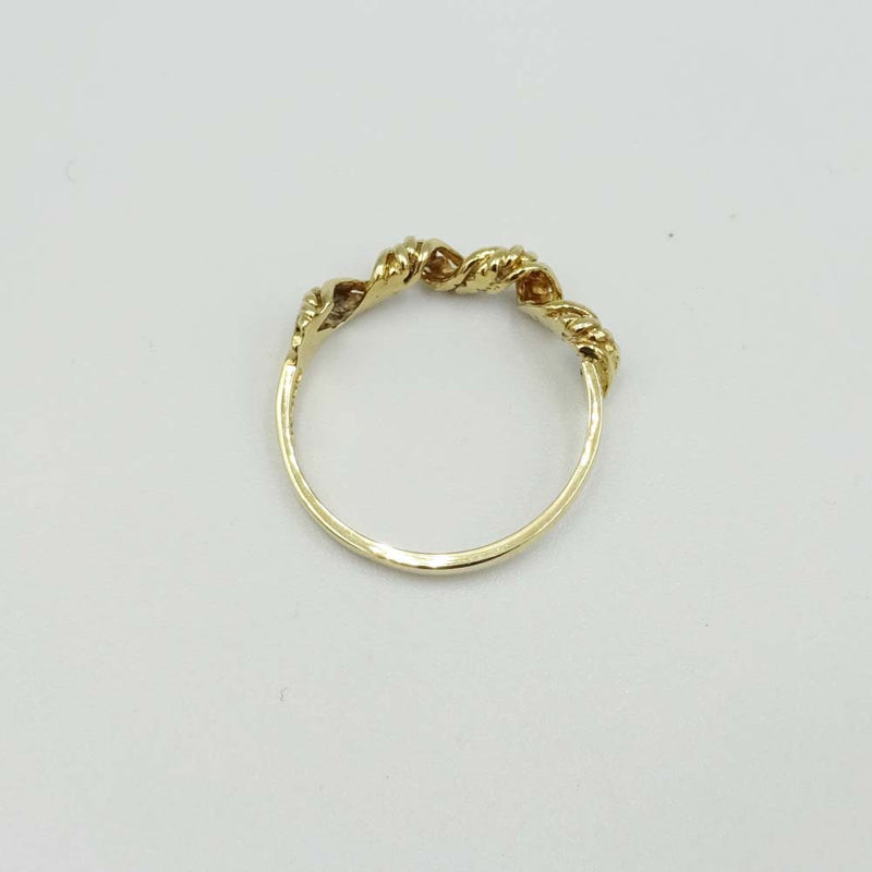 9ct Yellow Gold Twist Pattern Ring Size M