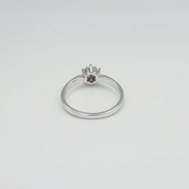 9ct White Gold Diamond Cluster Ring Size N 0.25ct