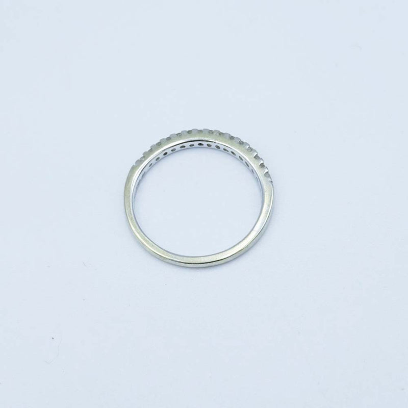 9ct White Gold Half Eternity Ring Size J 0.15ct