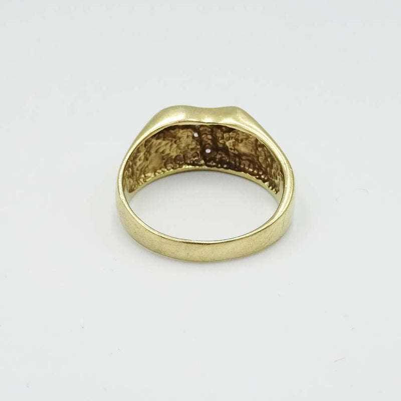 9ct Yellow Gold Cubic Zirconia Initial 'T' Ring Size P