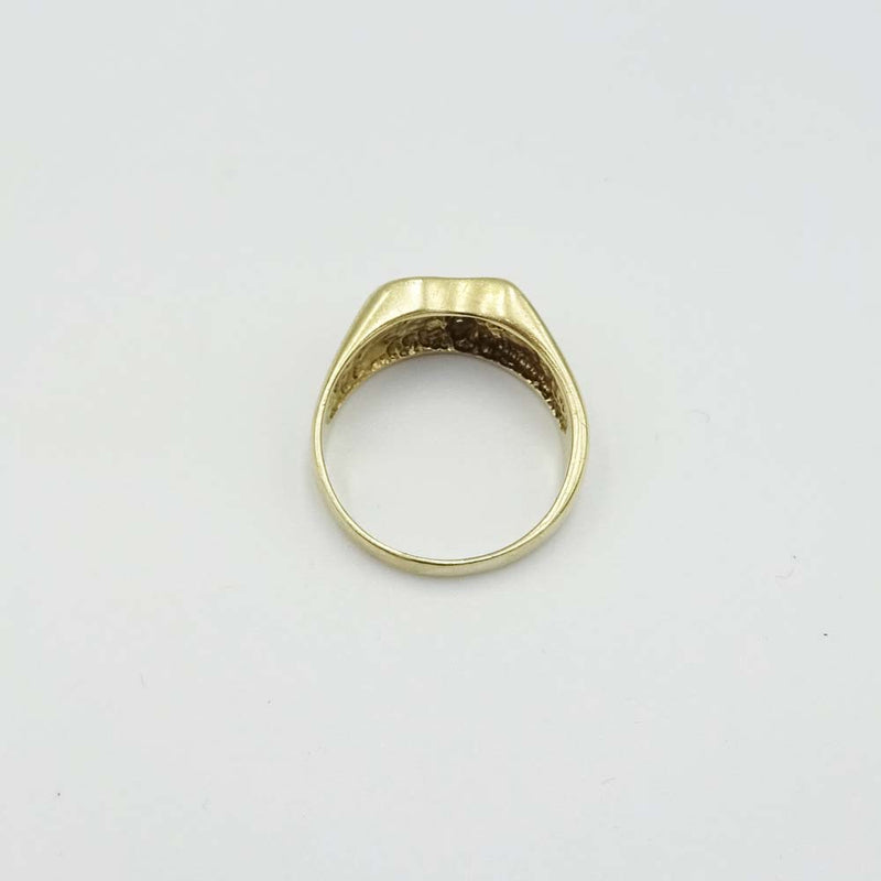 9ct Yellow Gold Cubic Zirconia Initial 'T' Ring Size P