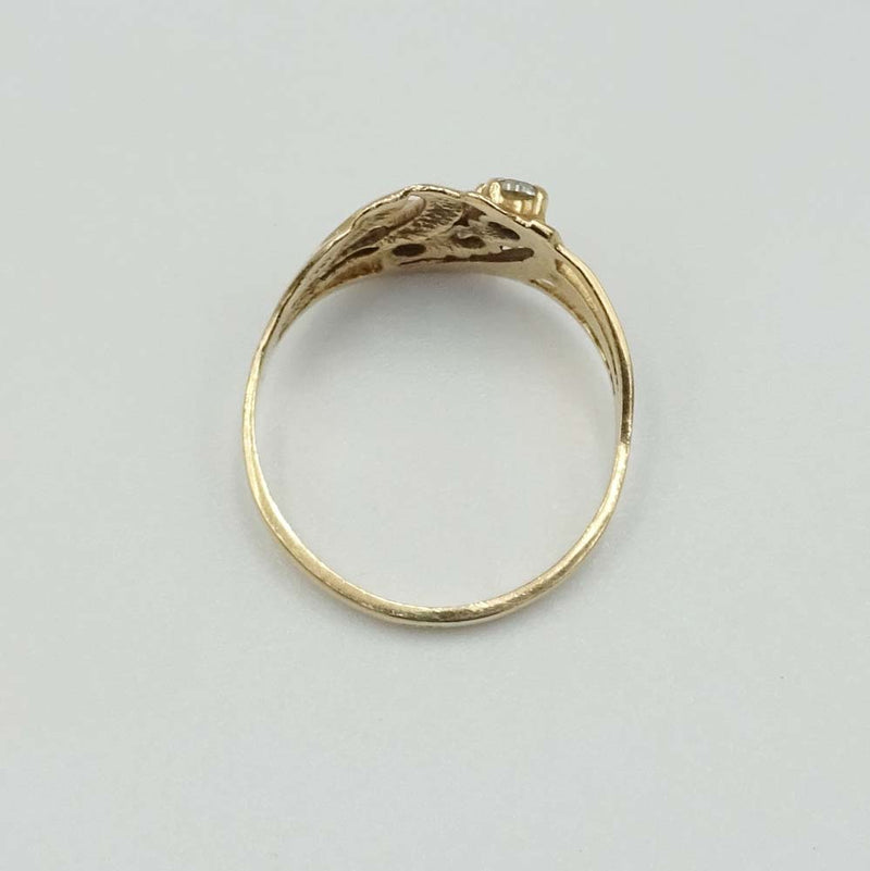 14ct Yellow Gold Cubic Zirconia Dress Ring Size N 1/2
