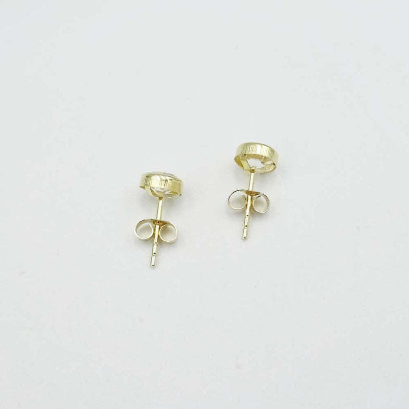 9ct Yellow Gold Round Rubover Cubic Zirconia Stud Earrings
