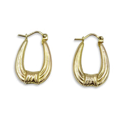 9ct Yellow Gold Knot Hoop Earrings 15mm