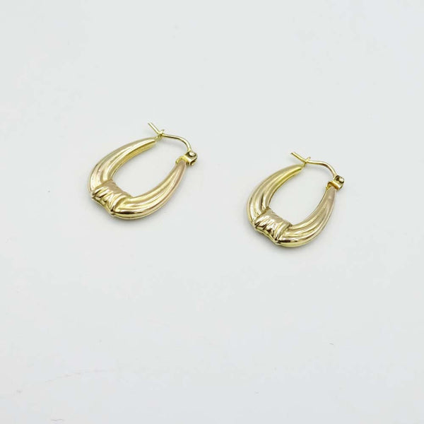 9ct Yellow Gold Knot Hoop Earrings 15mm