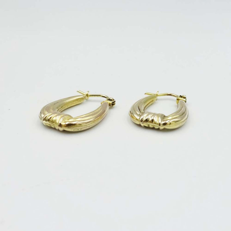 9ct Yellow Gold Knot Hoop Earrings 15mm